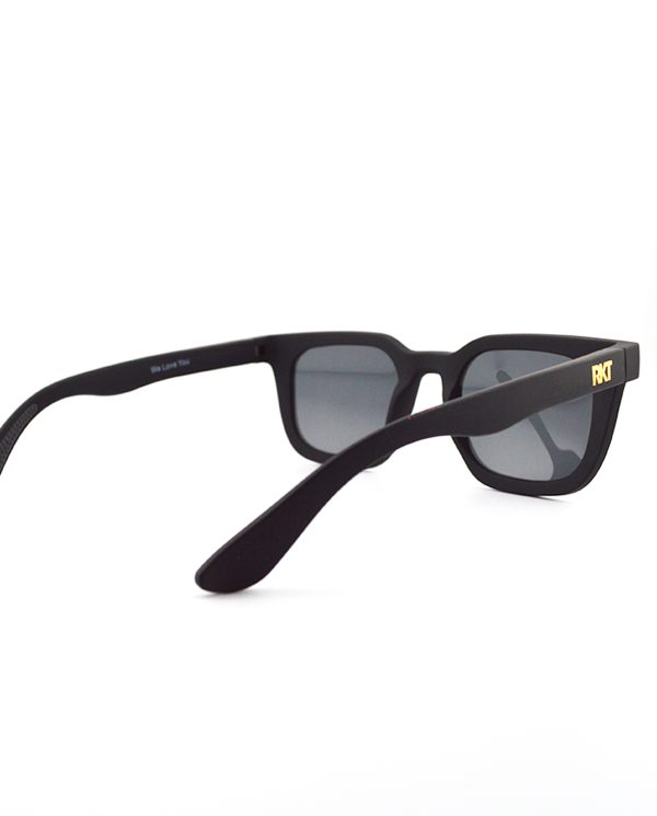 Black RKT Brodie sunglasses, back view. RKT logo visible.