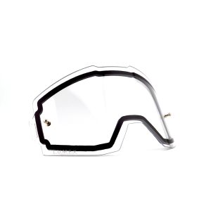 Clear double replacement lens for L.U.M.E.X. motocross goggles.