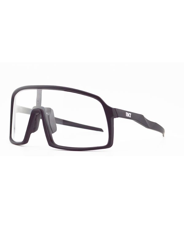 RKT Blaze MTB glasses with clear lenses, black frame.