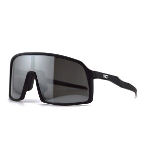 RKT Blaze Smoke MTB glasses, black frame with mirrored lenses.